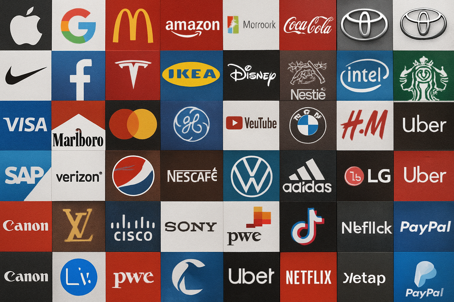 photographic a montage or mosaic of the worlds most recognisable logos from the worlds most recognisable brands and companies photographic a montage or mosaic of the worlds most recognisable logos from the worlds most recognisable brands and companies