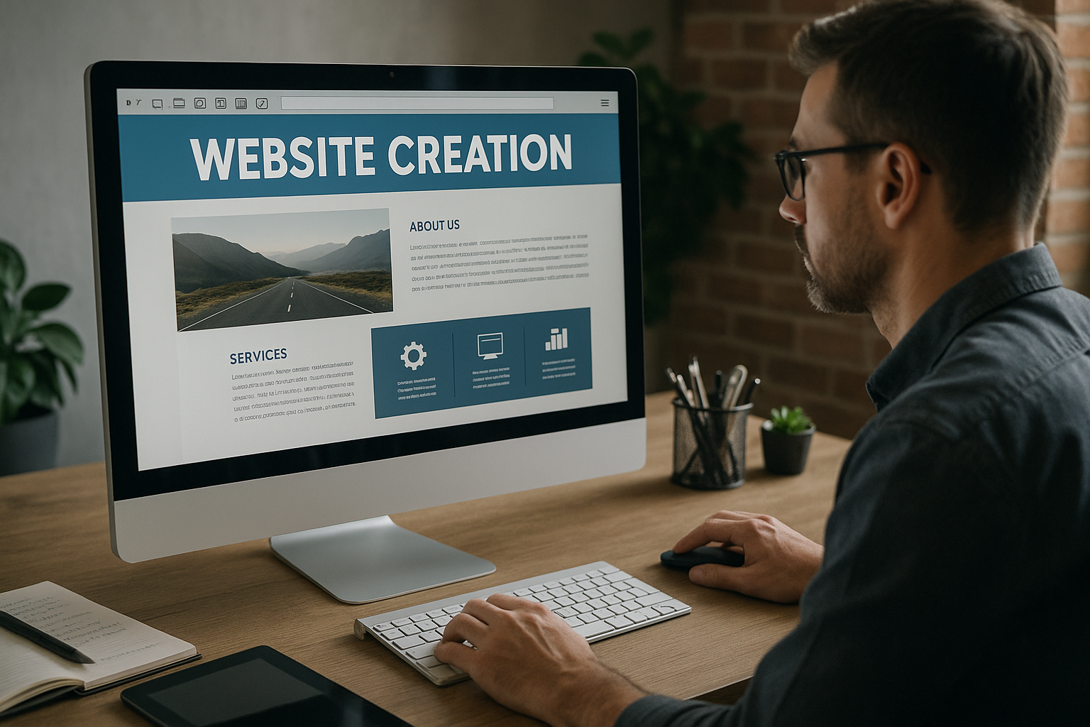 photographic an image that represents the creation of websites as a professional service